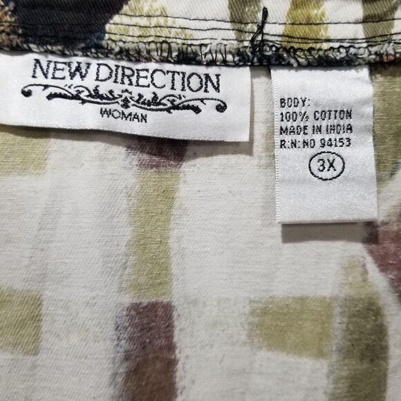 New Direction Jacket Womens 3X Multicolor Aztec Print Cotton 3/4 Sleeve Boho - Picture 4 of 8